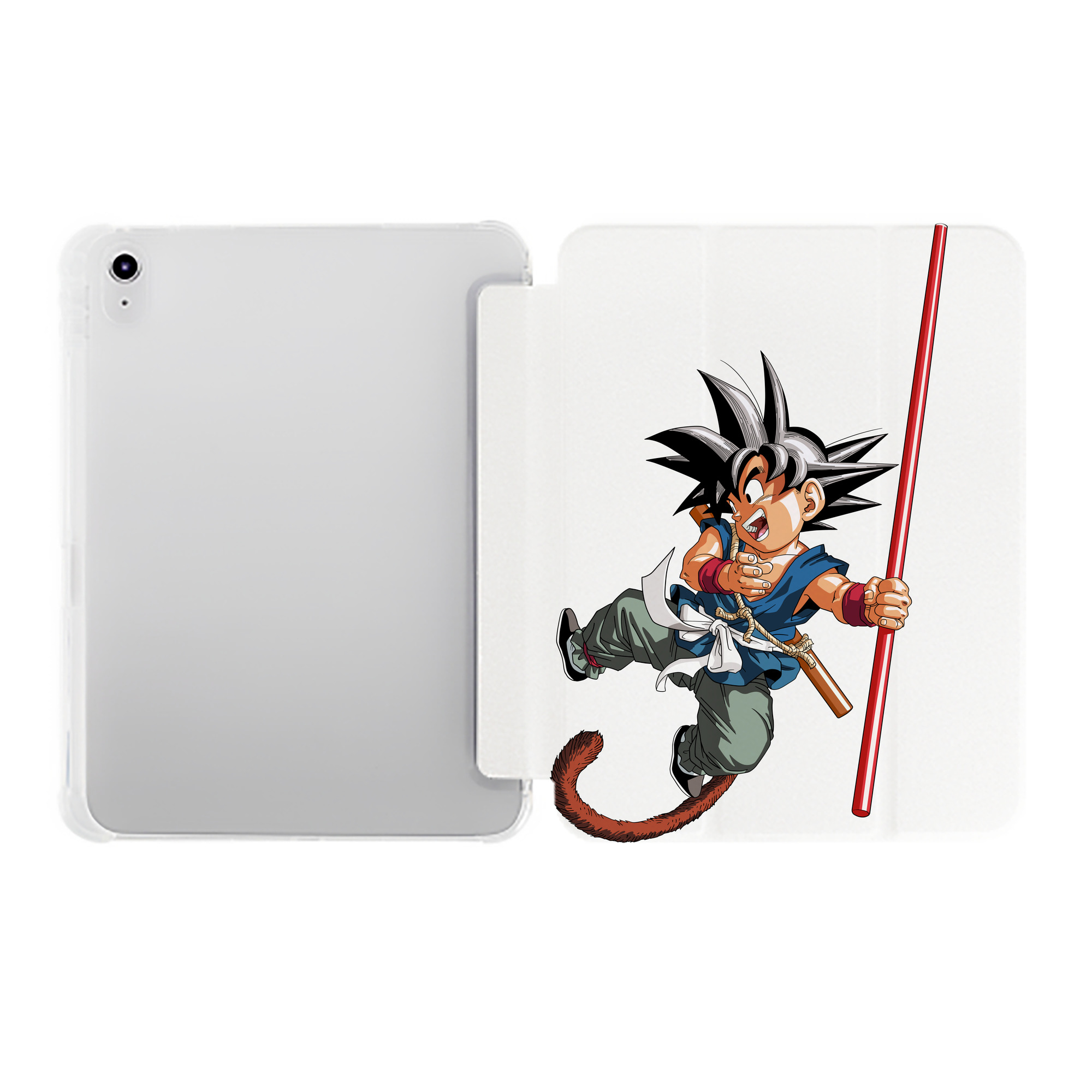 （画像用） ドラゴンボール 孫悟空（そん ごくう）Son Goku カカロット DRAGON BALL Kakarotto IPad ケース ペン収納付き 三つ折りスタンド PUレザー×シリコン 対応機種9.5/10.5/10.9インチ